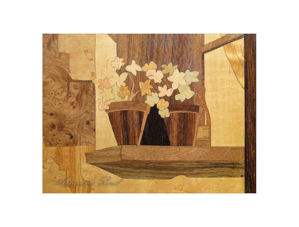 Pierre Rosenau Bord De Mer Panneau En Marqueterie De Bois
