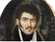 Painted miniature portrait noble gentleman mustaches Restoration nineteenth