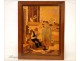 Marquetry panel, Rosenau, Men of a Corsican Village, 20th