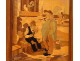 Marquetry panel, Rosenau, Men of a Corsican Village, 20th