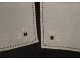 Pair old linen napkins placemats Métis embroidery flower french mat twentieth