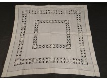 Large center table linen doily embroidery days old scale twentieth century