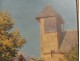 HSP table E.Forel Anclade Lourdes Pyrenees village landscape painting twentieth
