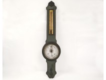 Barometer thermometer wood painted Foubert Optician Neuilly barometer eighteenth