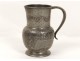 Pitcher tin flowers crest coat fish boat punches nineteenth century