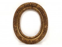 Oval frame french antique carved gilt frame flowers eighteenth century