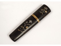 Case needle flowers inlaid silver gilt needle case XIX