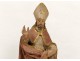 Rare polychrome wood sculpture Saint-Nicolas Bishop children Myre eighteenth