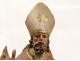 Rare polychrome wood sculpture Saint-Nicolas Bishop children Myre eighteenth