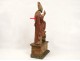 Rare polychrome wood sculpture Saint-Nicolas Bishop children Myre eighteenth