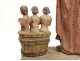 Rare polychrome wood sculpture Saint-Nicolas Bishop children Myre eighteenth