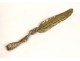 Seal stamp cutter gilt bronze eagle feather leg monogram nineteenth