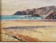 Watercolor landscape Erquy Britain beach Carroual Guéritte edge twentieth sea