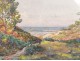 Watercolor landscape Erquy Britain beach seaside Guéritte twentieth century