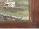 Watercolor landscape cottages women Britain Charles Barmay watercolor twentieth