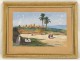 Orientalist watercolor landscape Morocco Marrakech characters Guedeler nineteenth