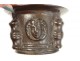 Brass bronze mortar apothecary mortar grotesque characters seventeenth century