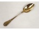 12 tablespoons solid silver gilt monogram nineteenth Minerva Goldsmith Queille