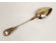 12 tablespoons solid silver gilt monogram nineteenth Minerva Goldsmith Queille