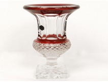 Cut crystal vase St. Louis France Versailles Thistle red crystal twentieth