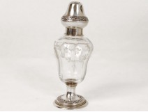 Shaker solid silver Minerva Goldsmith Veyrat Art Nouveau glass nineteenth