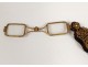 Eyeglass face sterling silver hand gilt monogram flower Napoleon III 19th