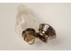 Silver gilt salts bottle crystal glass flower case Napoleon III nineteenth