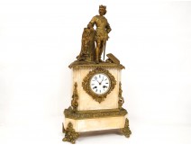 Gold clock Marble King Louis VII France Crusades Templars clock nineteenth