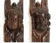 Pair sculptures heads angels cherubs carved panels seventeenth century