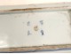 Flat white Chinese porcelain-blue flowers China signed eighteenth century
