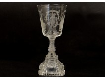 Crystal glass souvenir Eiffel Tower Paris Exposition Universelle in 1889 XIX