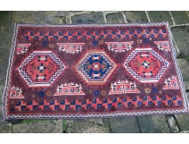 Old wool carpet knotted Persian horses Anatolia Turkey Antique Carpet nineteenth