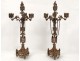 Pendulum gothic candelabra France English knights king queen NapIII 19th