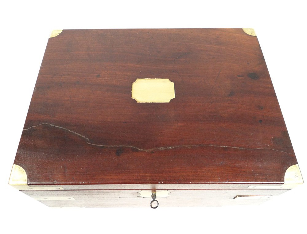 Box Printing Officer Travel Writing Desk Solid Gany Gilded Box Printing Officer Travel Writing Desk Solid Gany Gilded Bronze Nineteenth