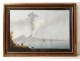 Rare Neapolitan gouache eruption Vesuvius Italy boat 1822 19th Grand Tour