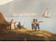 Rare Neapolitan gouache eruption Vesuvius Italy boat 1822 19th Grand Tour