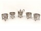 4 solid silver salt cellars mustard Rooster Swan palmettes First Empire XIX