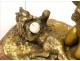 Gilded bronze sculpture, Child and Cat, J.D Aste, 19th