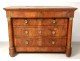 Empire chest walnut gilded bronze clover flowers lock columns nineteenth century