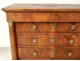 Empire chest walnut gilded bronze clover flowers lock columns nineteenth century