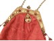 Red evening bag golden brass beads Art Nouveau nineteenth century