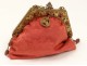 Red evening bag golden brass beads Art Nouveau nineteenth century