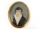 Oval miniature painted portrait man Dumoulin Jean Chaney eighteenth century