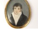 Oval miniature painted portrait man Dumoulin Jean Chaney eighteenth century