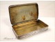 Solid silver snuff box flowers Minerva Napoleon III nineteenth century