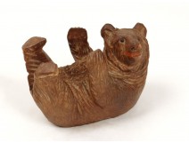 Sculpture empty pocket bear carved Black Forest bear nineteenth century