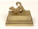 Gilt bronze inkwell dog food french antique inkwell nineteenth century