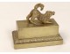 Gilt bronze inkwell dog food french antique inkwell nineteenth century