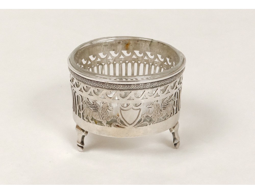 Lot De 4 Salières En Cristal Et Argent Massif - Vintage, élégantes