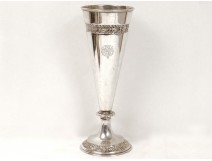 Austria Vase cut sterling silver shield coat grape vine nineteenth century